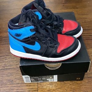 Black red and blue Jordan 1 retro